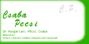 csaba pecsi business card